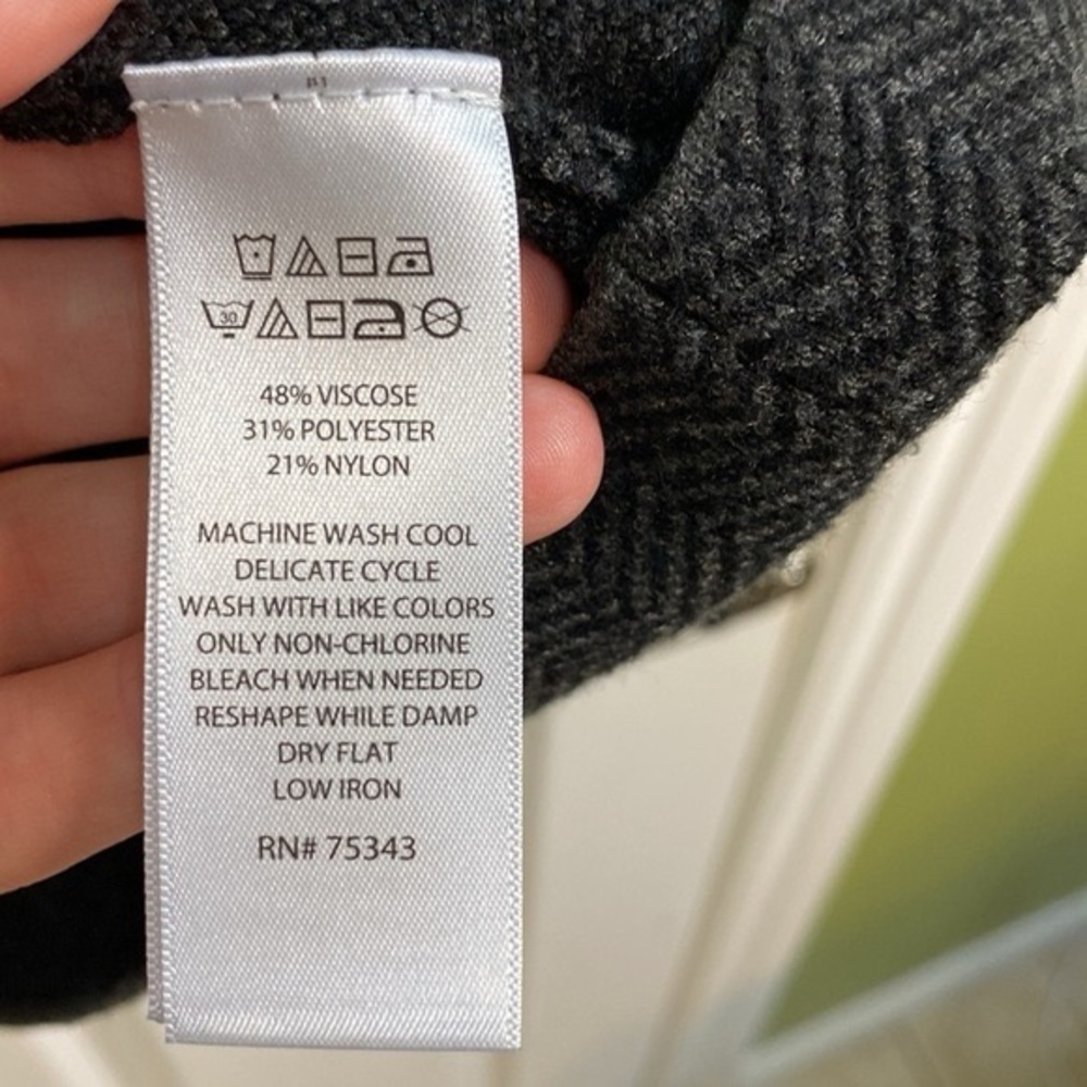Max Studio Mock Turtleneck Sweater Dark Grey Womens Size Large Lightweight Fall - Picture 5 of 6